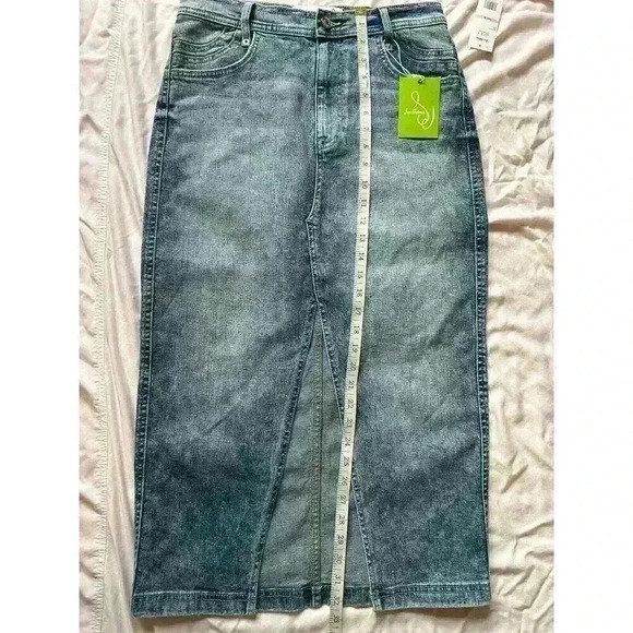 Sam Edelman KORI HIGH RISE MIDI SKIRT Size 28. Jean Skirt, Fall, Split Front, - Picture 12 of 15